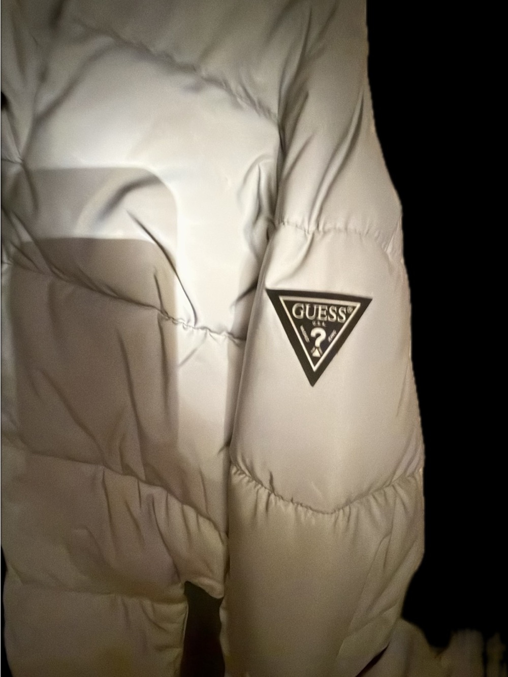 GUESS Reflective Quilted Puffer Jacket - Silver Gray - Picture 3 of 6